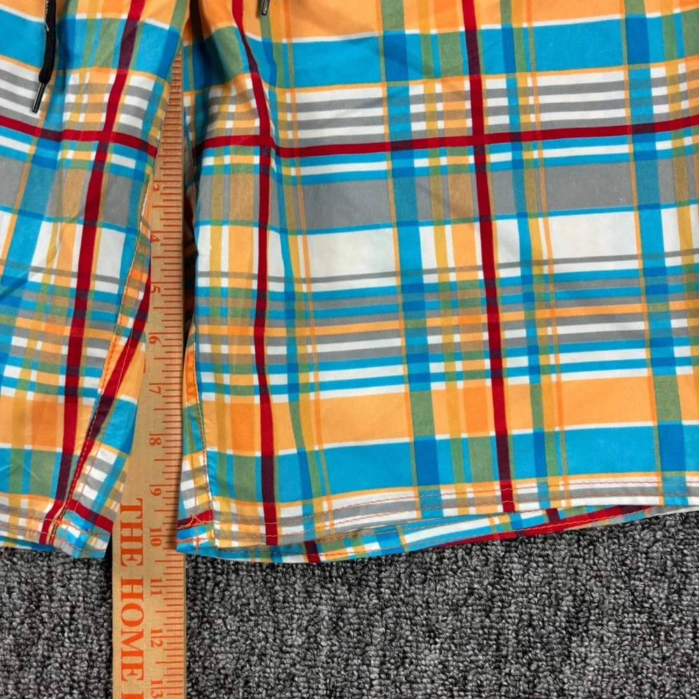 Baggy Y2K Plaid Board Shorts Maui and Sons Surf Orange Size 34